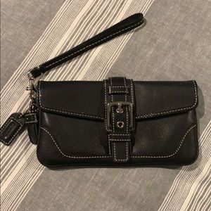 Coach leather wristlet wallet